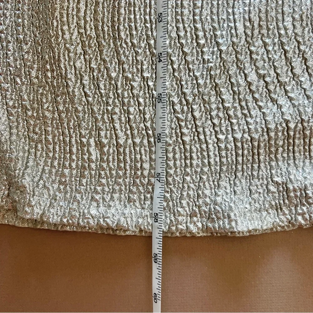 Lulu’s Metallic Champagne Gold V-Neck Evening Dress - Picture 7 of 15